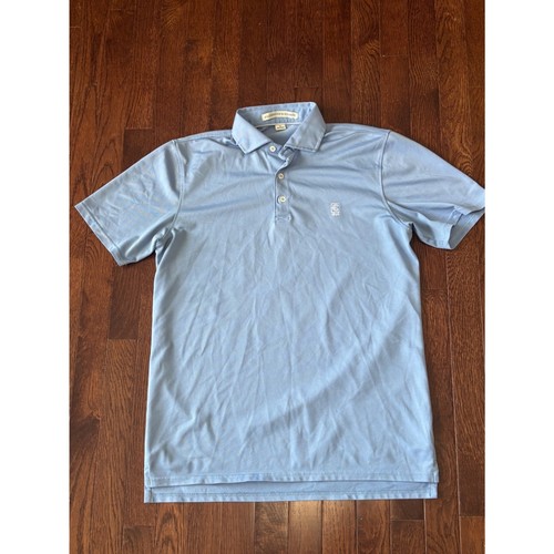 Holderness & Bourne The Macdonald Sky Blue Golf Polo Shirt Mens M Tailored Fit