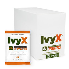 Ivy X Pre-Contact Poison Ivy Wipes - Pack of 25 Single-Use Barrier Wipes to Help