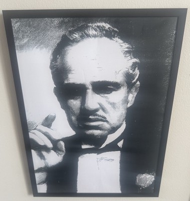 2 Very Rare Framed Godfather Prints Gangster Mafia Brando Corleone Family 