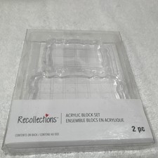 Recollections Acrylic Block Set 2pc 2.75x2in 3.75x2.75in Grid Lines