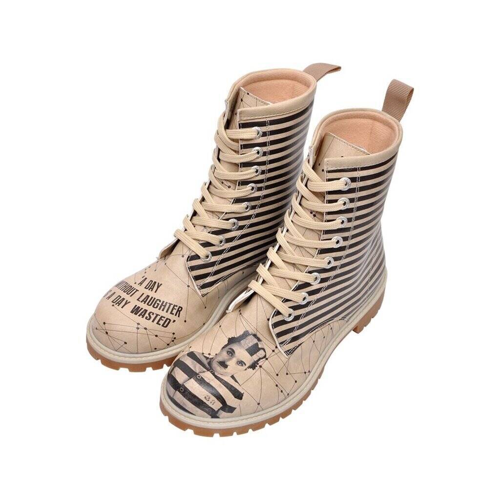 DOGO Shoes Women Vegan Leather Beige Long Boots Design