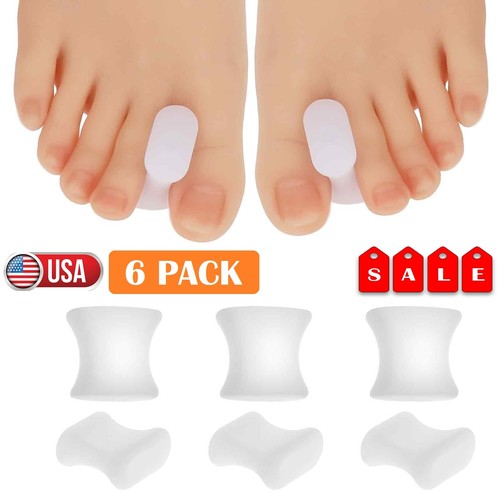 6PCS Silicone Soft Gel Toe Separator Bunion Toes Spacer Orthotics Pain Relief US