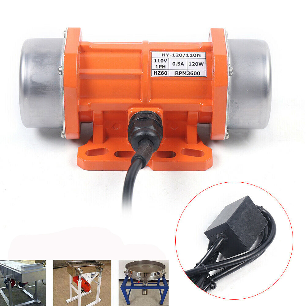 Moteur Vibrateur Industriel 110V – 120W, 3450 RPM, 90 Kg De Force, Avec Variateur