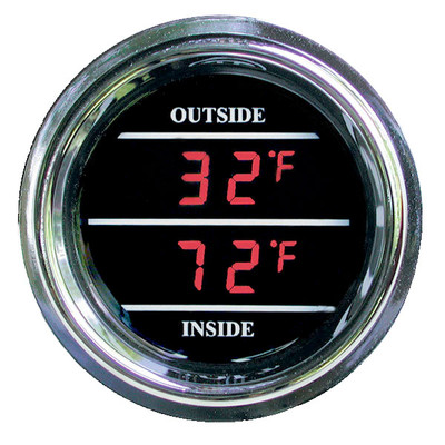 Teltek Inside Outside Auto Thermometer Gauge dual display for Any Semi/Pickup 