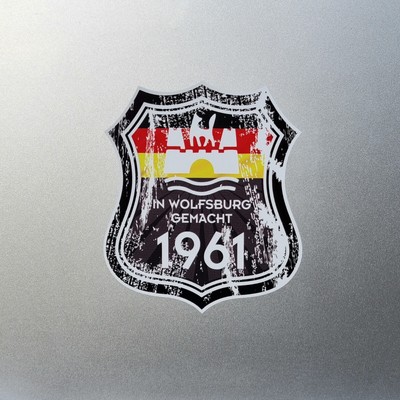 Distressed 1961 Made In Germany Wolfsburg Vinyl Sticker Decal For Car 105x90mm