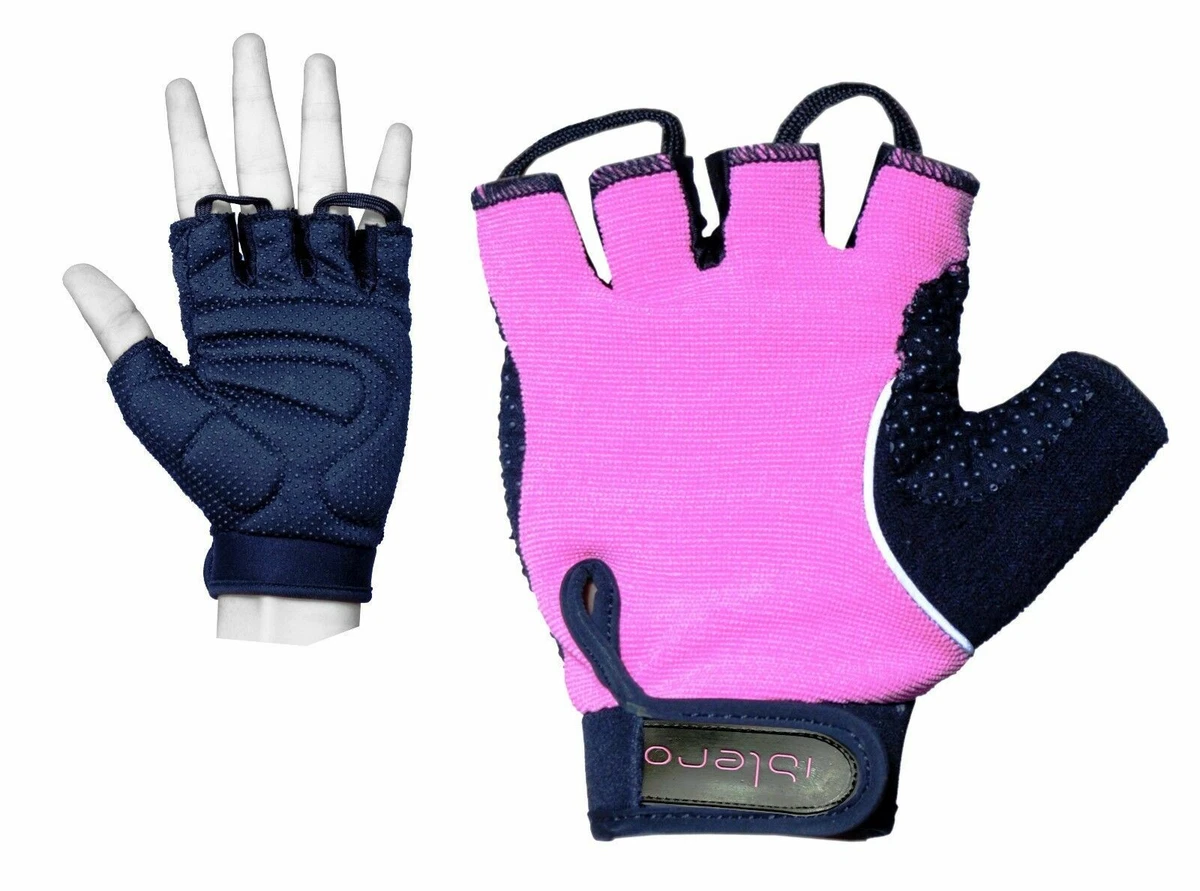 EVO Ladies Pink Gym Gloves Weightlifting Cycling Wheelchair Gloves Straps Fit