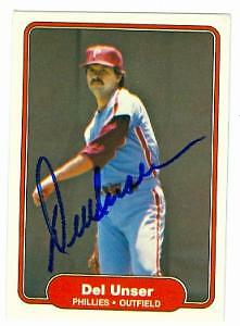 Del Unser autographed Baseball Card (Philadelphia Phillies) 1982 Fleer ...