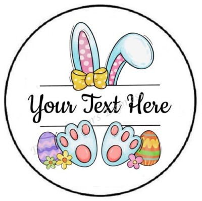 EASTER BUNNY PERSONALIZED CUSTOM SEALS LABELS STICKERS PARTY FAVORS