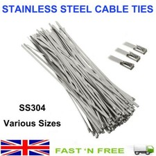 4.6MM x 200 300 400 500MM STAINLESS STEEL CABLE TIES METAL ZIP TIE WRAP EXHAUST
