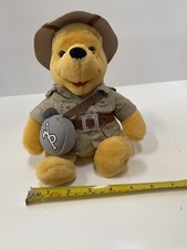 Disney 10" Plush Safari Winnie the Pooh Bean Bag Canteen Hat. Walt Disney World