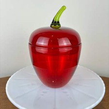 Viking Glass Epic Ruby Covered Apple Candy Jar 7559