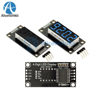 0.36" TM1637 4-digit 7-Segment Tube LED Blue Digital Display Module For Arduino