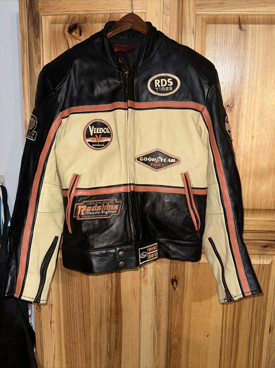 【Redskins 】レザージャケット ブラック　Ｌサイズ REDSKINS Vintage Leather Jacket Black Casual Size: Large Tip