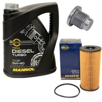 MotoröL ÖLfilter SH4053P Set 5W40 5 Liter ÖLablassschraube FüR Opel Vivaro