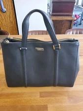 Kate Spade black leather handbag purse