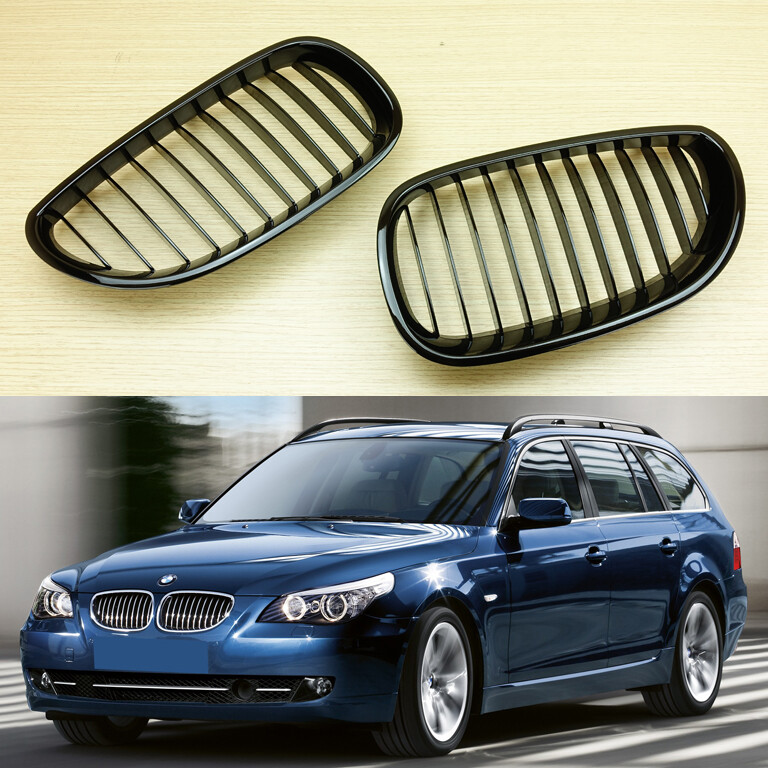 Ein Paar Autorennen Grill Diamant Nierengitter für BMW E60 E61 550i 535i M5 2004–2009 Frontstoßstangengitter Meteor Style Grills  34