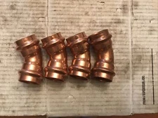 Lot Of 4 VIEGA Streamline NIBCO 45° COPPER ELBOW FITTING, 1" PRESS x 1" PRESS