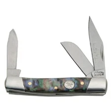 Rite Edge Small Stockman 3 Blade Pocket Knife Imitation Abalone Handle