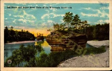 Vintage postcard Ink Stand and Sugar Bowl Dells of the Wisconsin River