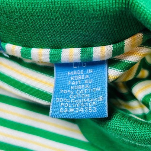 Fairway & Greene Golf Polo Mens size Large Green White Striped - Picture 6 of 9