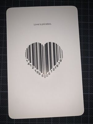 NEW Love Is Priceless Heart Shape Barcode Just Because/Valentine s Day Postcard