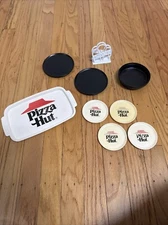 Vtg 80s Chilton PIZZA HUT PIZZA PARTY PLAY FOOD SET Tray Pan Dish Plate Book It