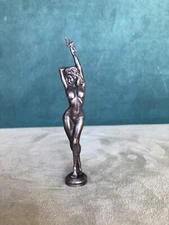 Nude With Knife On Fire Pipe Tamper, Solid Fine Pewter
