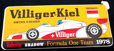 Werbe-Aufkleber Villiger Kiel F1 Shadow Formula One Team GP Monaco 1978 Tabatip