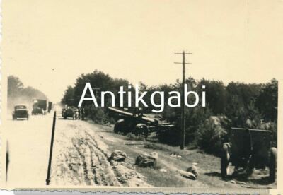 Photo WW2 advance to Poland, military vehicles gun Poland B 1.26