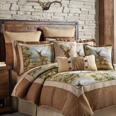 CROSCILL Crosilie Cold Springs Queen Comforter 4 P Set - 1 Comforter 2 Shams 1 Bed Skirt