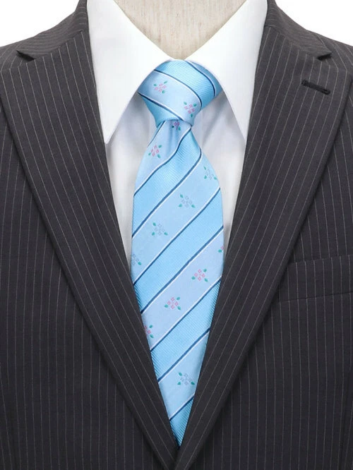 COLORATA / Corbata Colores Botánicos Gorra Hortensia Rayas Azul Claro Foto 3 de 4