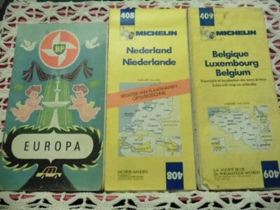 LOT DE CARTES ROUTIERES EUROPE MICHELIN N° 408,409+BP EUROPA - Photo 1/3