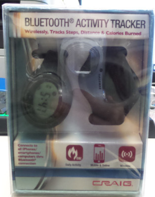 Activity Tracker Bluetooth Wireless Connection Craig Clip and Wrist Band Black  