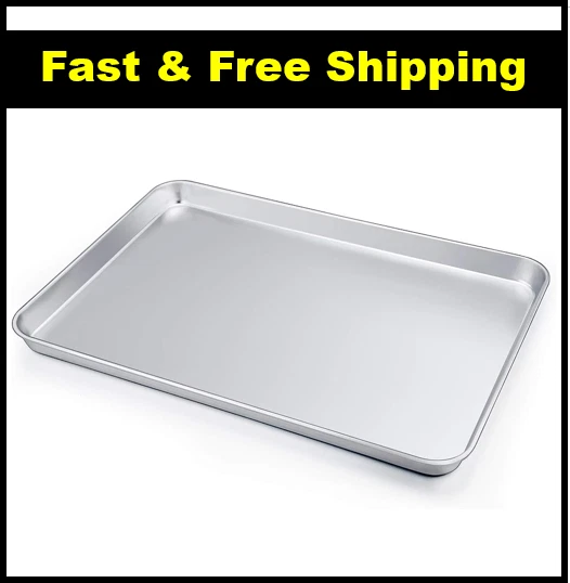 Large Baking Sheet P&P CHEF Stainless Steel Cookie Sheet Baking Pan Tray 16  x 12