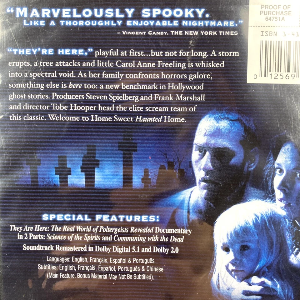 POLTERGEIST Sealed New DVD Steven Spielberg HALLOWEEN HORROR Movie - Free Ship - Image 3 of 4