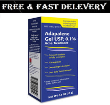 Adapalene 0.1 Acne Treatment Gel - Paraben Free 0.5Oz