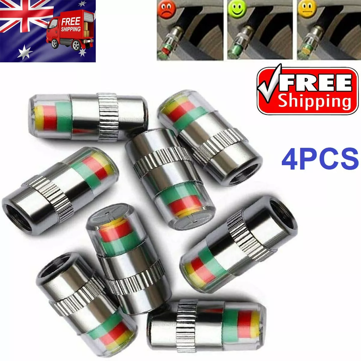 Car Tire Pressure gauge Monitor Valve Stem Caps Sensor Indicator 3