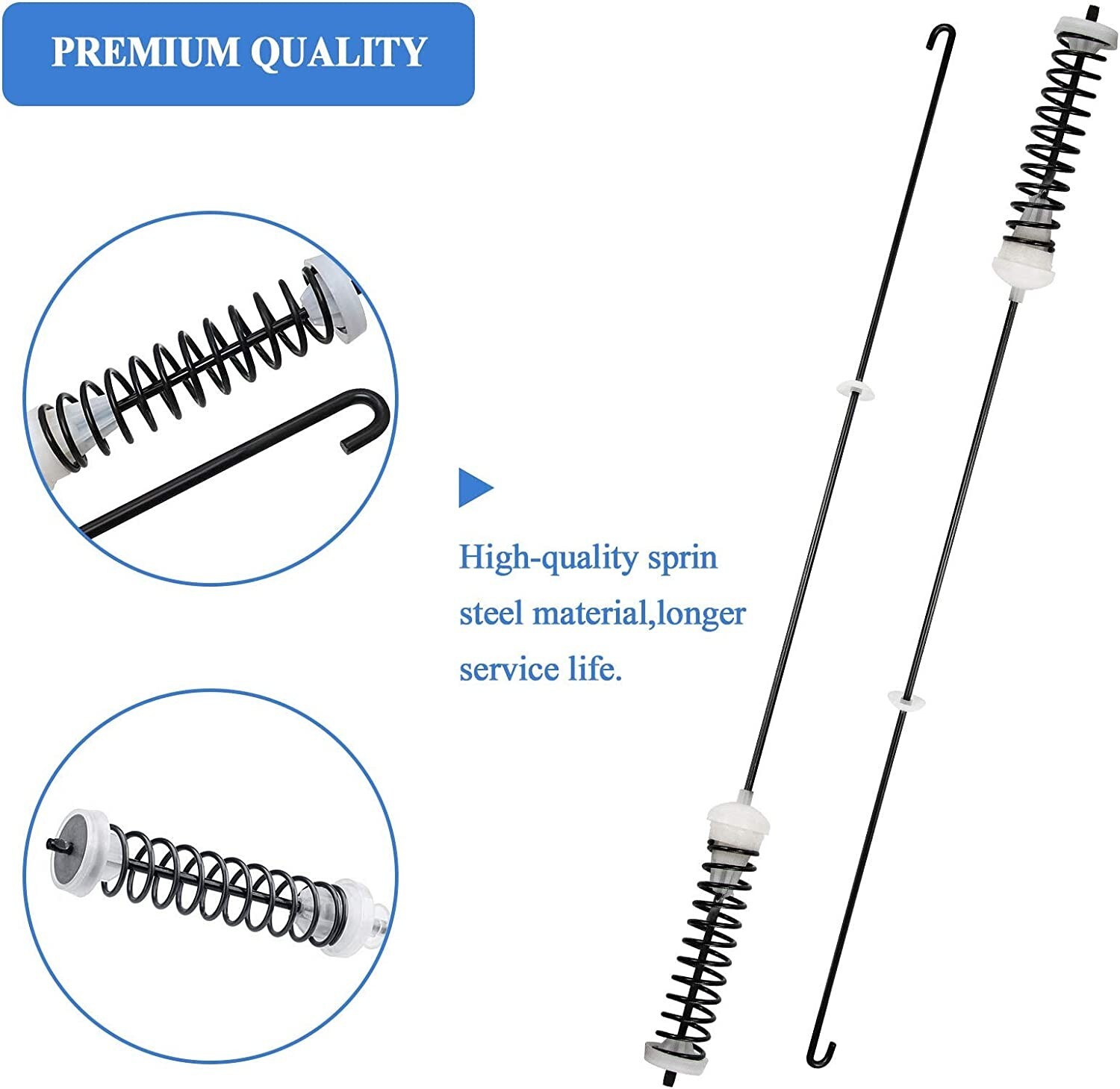 4pcs W10780045 Washing Machine Suspension Rod Kit Replace W10537442