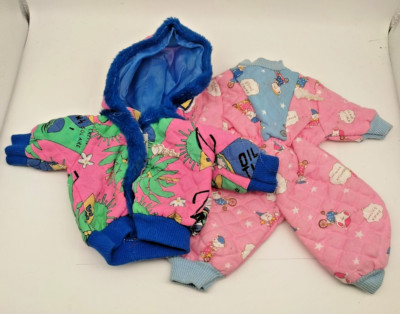    Vintage: 2 x ''SIMBA my love'' Puppen Stepp-WINTERKLEIDUNG gemustert - 1990er