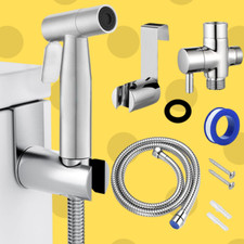 Toilet Shattaf Adapter Hose Bidet Spray Stainless Steel Handheld Shower Head NEW