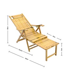 Foldable Bamboo Wooden Chair Recliner Garden Balcony Sun Lounger Deck Chair Bed