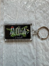 Aloha Hawaii Acrylic Keychain Tropical Floral Souvenir Key Ring