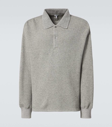 New With Tags Loewe Gray Cashmere/Cotton Anagram Polo Sweatshirt Size L $990.00