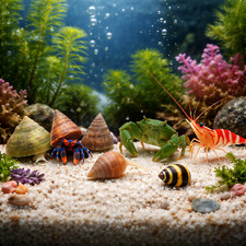 Live Clean-Up Crew Pack  Astrea, Trochus, Nassarius, Hermit, Shrimp, Crab, Snail