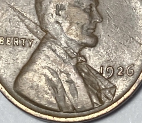 1926 P Lincoln Wheat Cent-Obverse Lamination Error - Picture 2 of 6