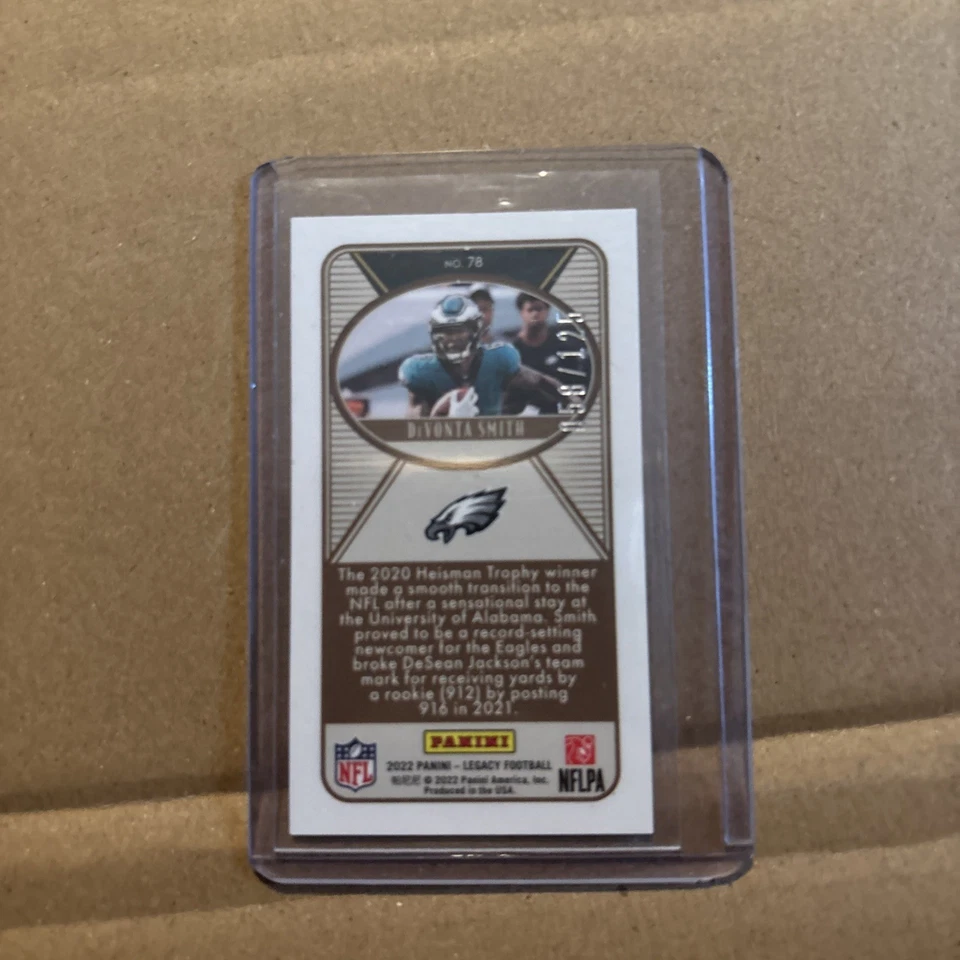 2022 Panini Legacy Devonta Smith #78 Premium Edition Mini Orange /125 - Image 3 of 4