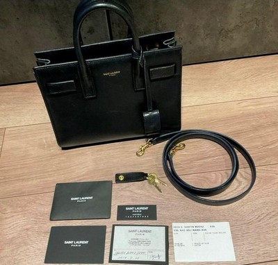 SAINT LAURENT Sac de Jour Nano Handtasche Schwarz Leder Gold Hardware Gebraucht