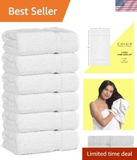 Versatile White Hand Towels - 6-Piece Set, 100 Cotton, Ideal for Every Occasion
