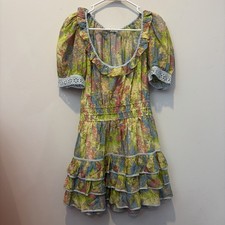 Love Shack Fancy Safiya Dress Pastel Fields Scoop Neck Small