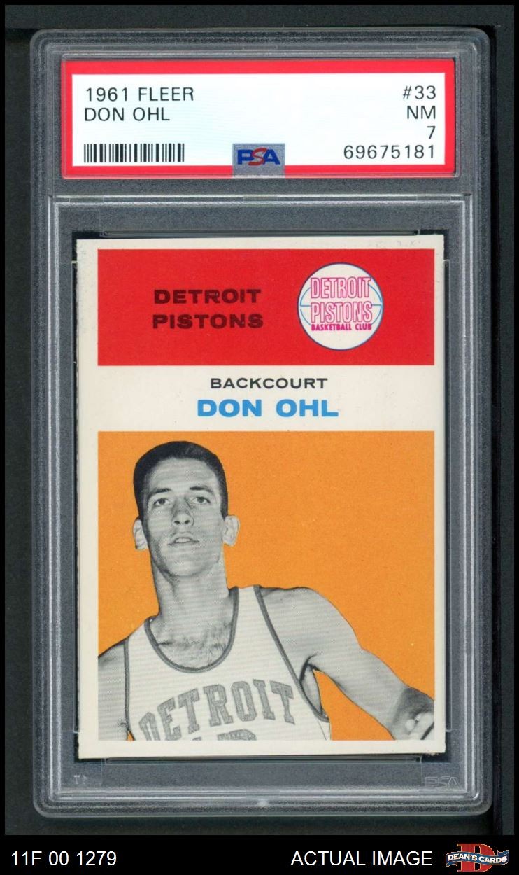 1961 Fleer #33 Don Ohl Pistons RC Illinois PSA 7 - NM